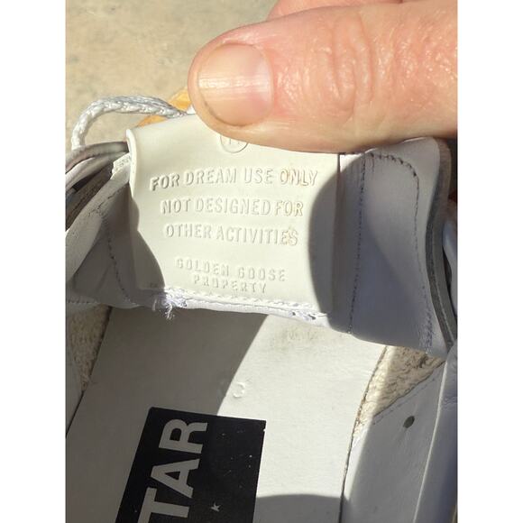 Golden Goose Pure Star White With Silver Glitter Tab Women size 38 US 8 - Picture 10 of 11